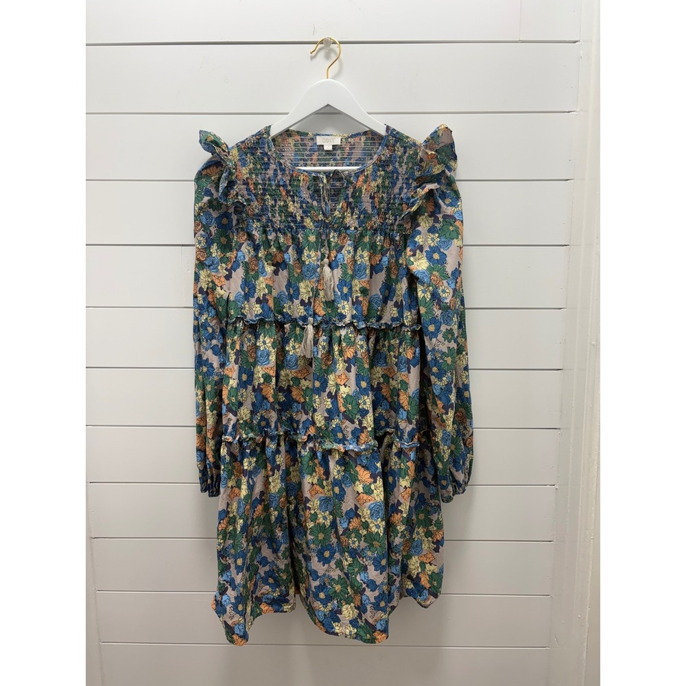 Oddi Floral Ruffled Long Sleeve Colorful Dress